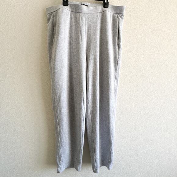 Eileen Fisher Slouch Ankle Cozy Grey Stretch Lounge Pants Large USA Made - Picture 5 of 14